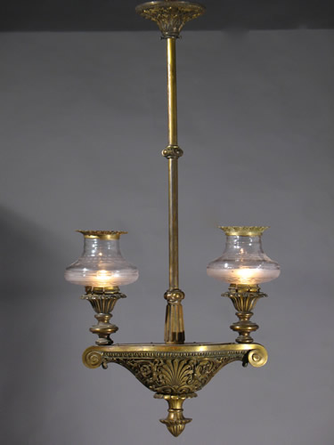 Bronze E.F. Caldwell 2 Light Chandelier